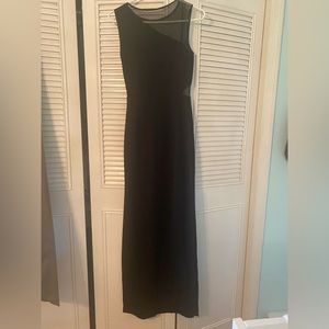 Long black gown.